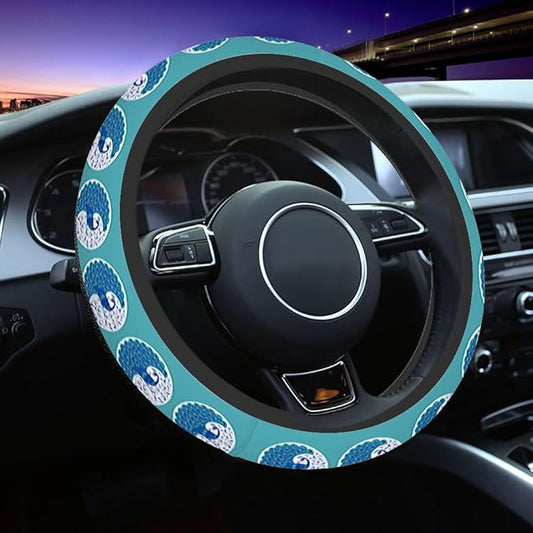Peacock Steering Wheel Cover Blue Peacock with Its Tail Spread Out Steering Wheel Cover for Women Men Anti-Slip Breathable Steering Wheel Protector Car Accessories