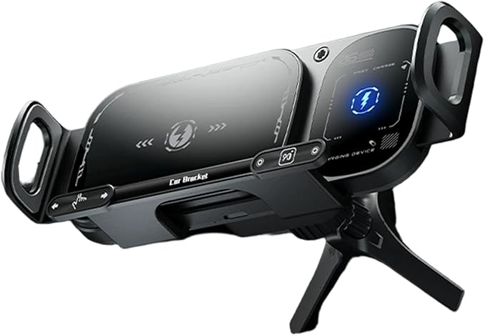 Wireless Charging Rotating Car Mount, Auto Rotating Phone Holder Black, 15W Fast Charging Phone Car Mount Touch Control Wireless Chargers