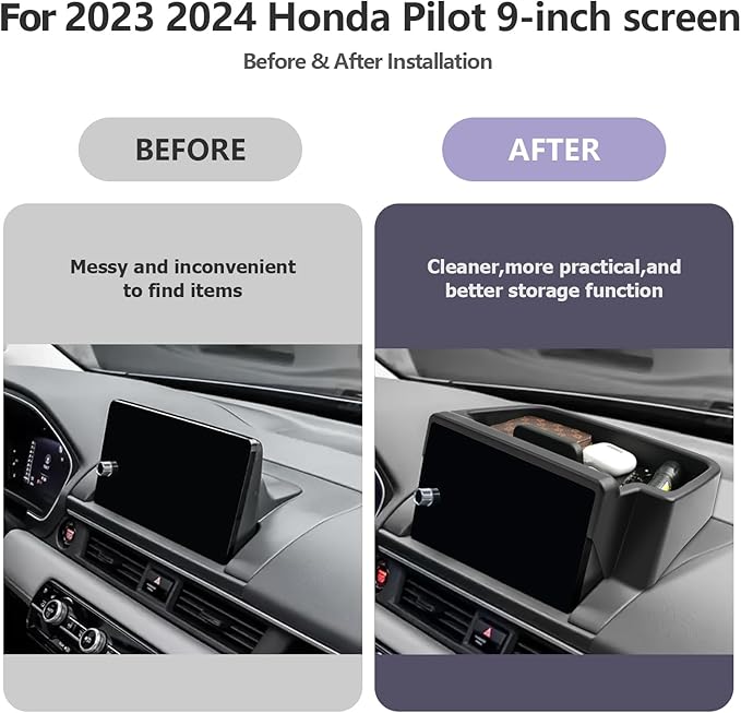 LUWU for 2023 2024 2025 Pilot Dashboard Center Console Organizer 2025 H onda Pilot Armrest Storage Box Armrest Organizer H onda Pilot Console Organizer Tray 2023 2024 2025 H onda Pilot Accessories