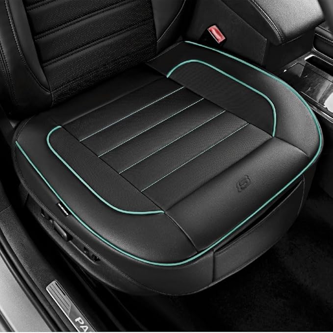 Skechers Car Seat Cover,Memory Foam Luxury Faux Leather Front Bottom Seat Cushion Cover,Universal Anti-Slip and Wrap Around The Bottom with Storage Bags,Suitable for Most Vehicles-1 Piece,Mint