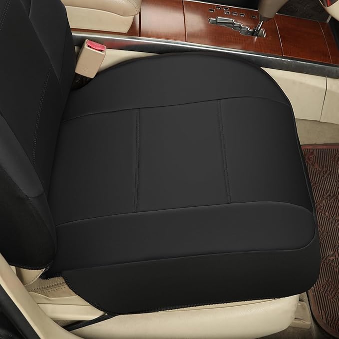 GIANT PANDA Front Seat Cover for Nissan, Leather Seat Protectors Custom Fit Nissan Rogue Altima Sentra Versa Kicks Frontier Murano Pathfinder Maxima (Black)