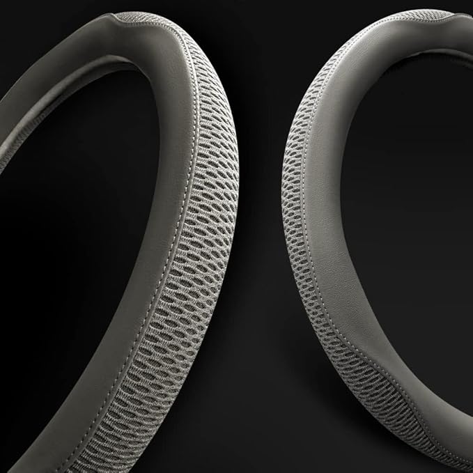 38cm Car Steering Wheel Cover, Universal 15 inch, Microfiber Breathable Ice Silk, Anti-Slip, Odorless, Easy Carry