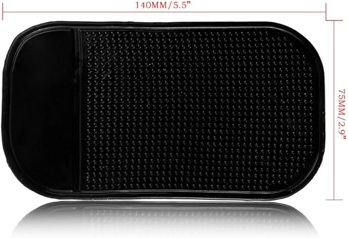 Anti-Slip Pad, Bysameyee Anti-Slide Fixate Sticky Mat for Car Dashboard, Silica Gel Non-Slip Pads for Radar Detector Cellphone, Pad, Keys,Glass, Mirrors, Whiteboards, Metal (Black, 5 Packs)