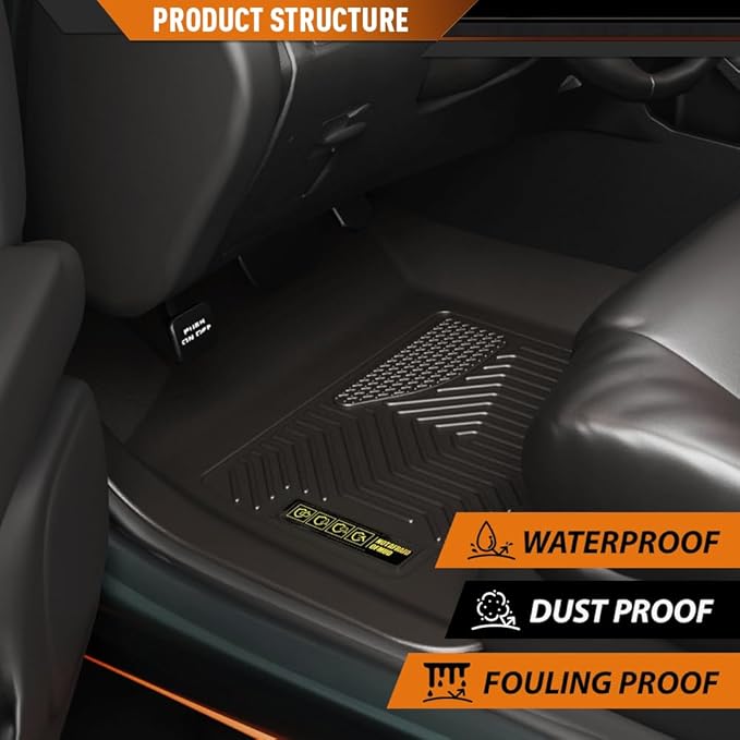 ANDPLAY TPE Floor Mats Liners 3 PCS Compatible with Tesla Model Y 2020 2021 2022 2023 2024(Only for 5-Seat) All Weather Protection Black Floor Liners alfombras para carro