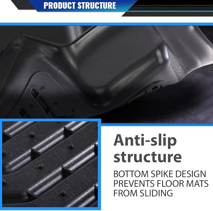 DOTCOM TPE Floor Mats Fit Honda Accord 2023 2024, All Weather Custom Fit Full Cover Protection 1st & 2nd Row Truck Mats Cargo Liner Accessories,alfombras para carro 3PCS