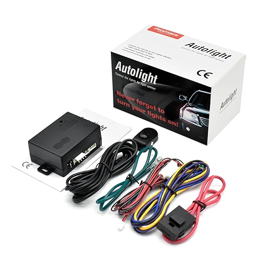 Promata 12V Automatic Headlights Sensor Kit - Auto On/Off & Smart Light Sensing, Universal Car Auto Sensor Control System