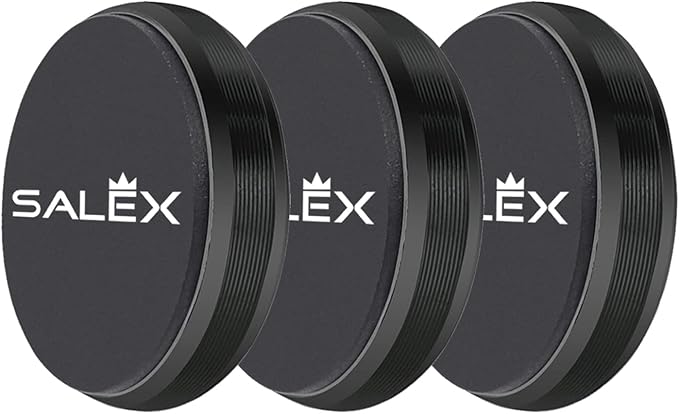 SALEX Magnetic Phone Mount 3 Pack with 3M Adhesive, Black Flat Cell Phone Holder for Car Dash, Truck, Wall, Mirror, Table