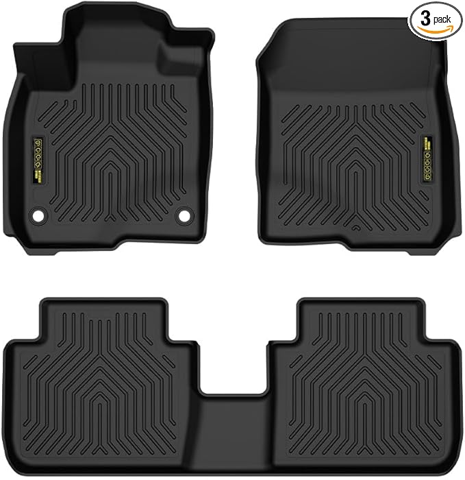 ANDPLAY Floor Mats Liners 3PCS Compatible with Honda HR-V 2023-2024 1st & 2nd Row TPE All Weather Protection Black Floor Liners alfombras para carro