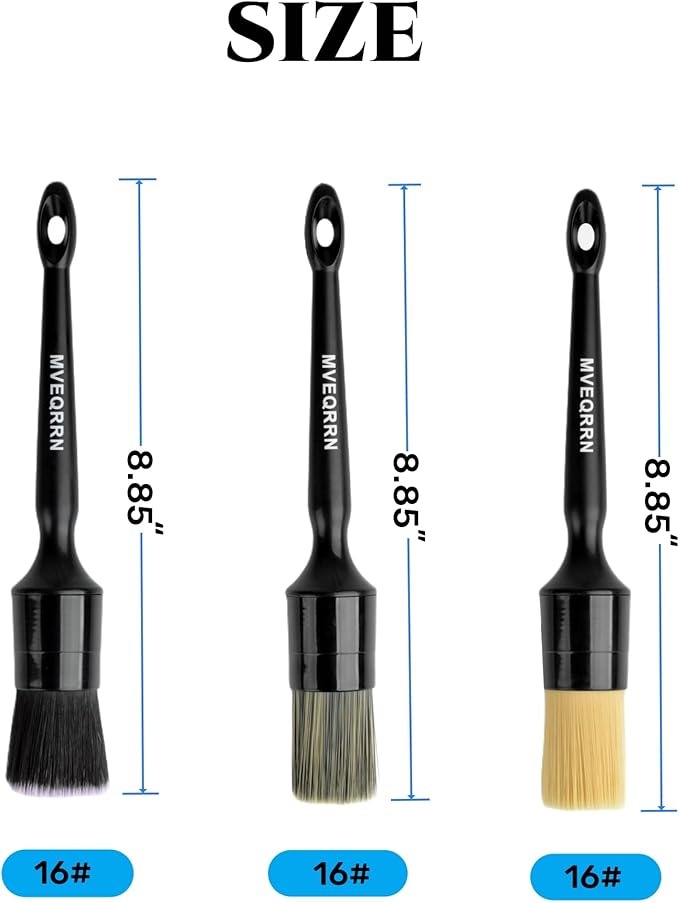 3pcs Car Detailing Brush Set-1pcs Boars Hair Car Detailing Brushes,1pcs Ultra Soft No Scratch Detailing Brush for Air Vent,Leather Seat 1pcs Detail Brushes car Detailing for Interior Exterior