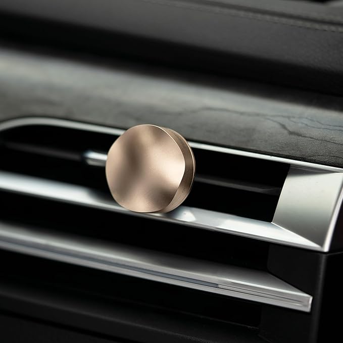 THEDOTS Metal Wave Car Air Freshener Vent Clip, Cashmere Wood Chestnut, Water Ripple Design, Long-lasting Fragrance, Gift for Drivers