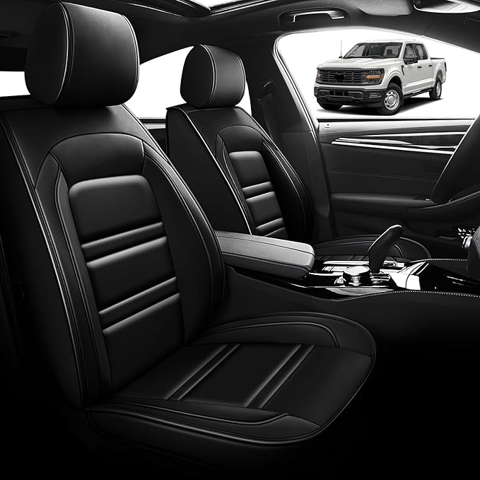 Seat Cover for Ford f150 2003-2025 | Car Seat Covers Front Seats, Waterproof Seat Protectors, Automotive Front Seat Covers (Front Seat, Black)