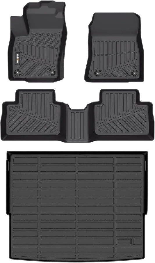 AIPOIL® Floor Mats & Cargo Liner Set for 2025 2026 Nissan Kicks (for SV/SR Upper Layer, Not for S) All Weather Protection TPE Anti-Slip Car Full Set Custom Car Mats Accessories -Black