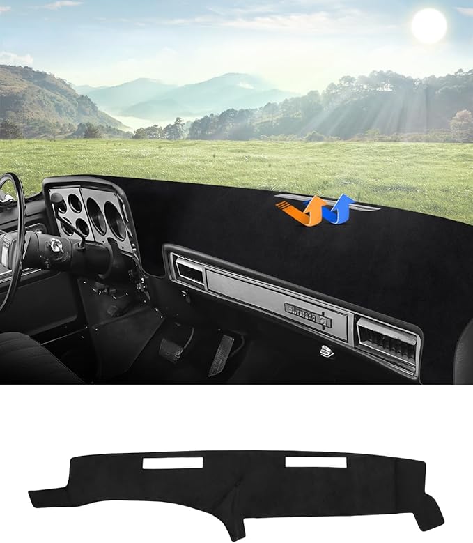 Autorder Dashboard Cover Mat Fit for 1973-1980 Chevy Chevrolet C10 C20 C30 K10 K20 K30 Suburban/1973-1978 GMC C15 C25 C35 K15 K25 K35 Accessories Dash Cover Flannel Sunshade Glare UV Rays Protector