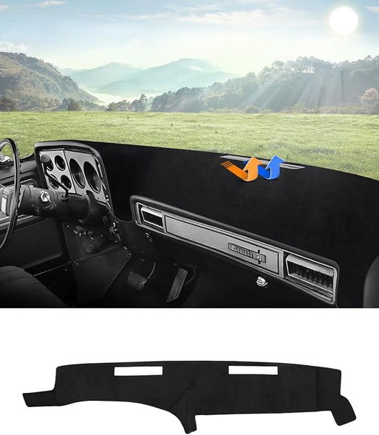 Autorder Dashboard Cover Mat Fit for 1973-1980 Chevy Chevrolet C10 C20 C30 K10 K20 K30 Suburban/1973-1978 GMC C15 C25 C35 K15 K25 K35 Accessories Dash Cover Flannel Sunshade Glare UV Rays Protector