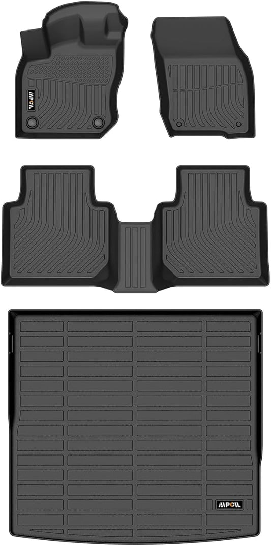 AIPOIL® Floor Mats & Cargo Liner Set for 2025 VW Tiguan All Weather Protection TPE Anti-Slip Automotive Full Set Custom Car Mats Volkswagen Tiguan Accessories - Black