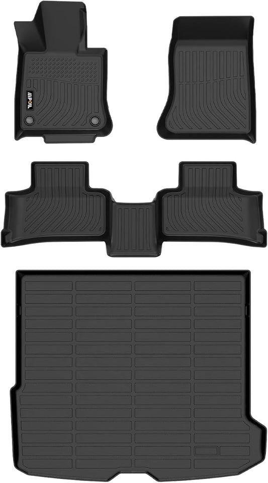 AIPOIL® Floor Mats & Cargo Liner Set for 2023-2025 Mercedes Benz GLC All Weather Protection TPE Anti-Slip Automotive Full Set Custom Car Mats Accessories - Black