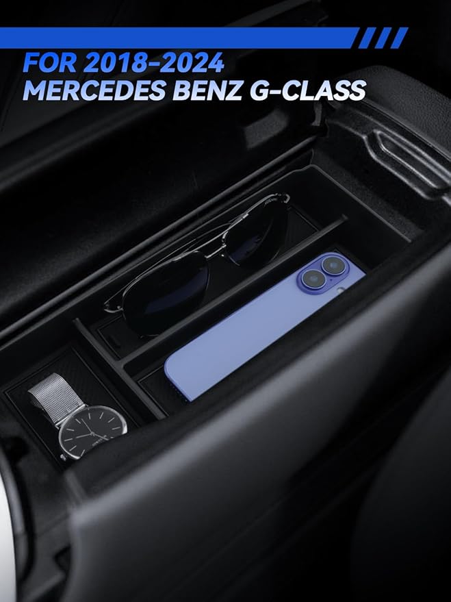 for Benz G-Class Center Console Organizer Benz G-Class G500/G350/W463/W464 2018-2024 Accessories Armrest Tray Middle Storage Box Insert Container Durable ABS Plastic