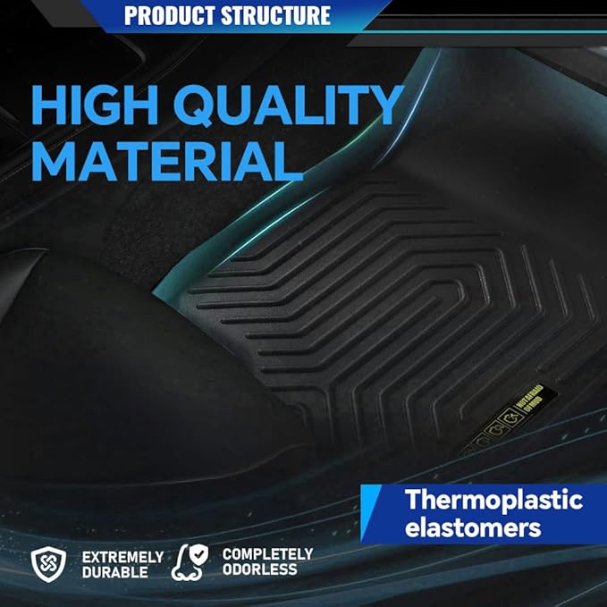 DOTCOM TPE Floor Mats Fit Hyundai Santa Fe Sport 2013-2018 (Fit 5-Passenger Model only), All Weather Full Cover Protection 1st & 2nd Row Truck Mats Cargo Liner Accessories,alfombras para carro 3PCS