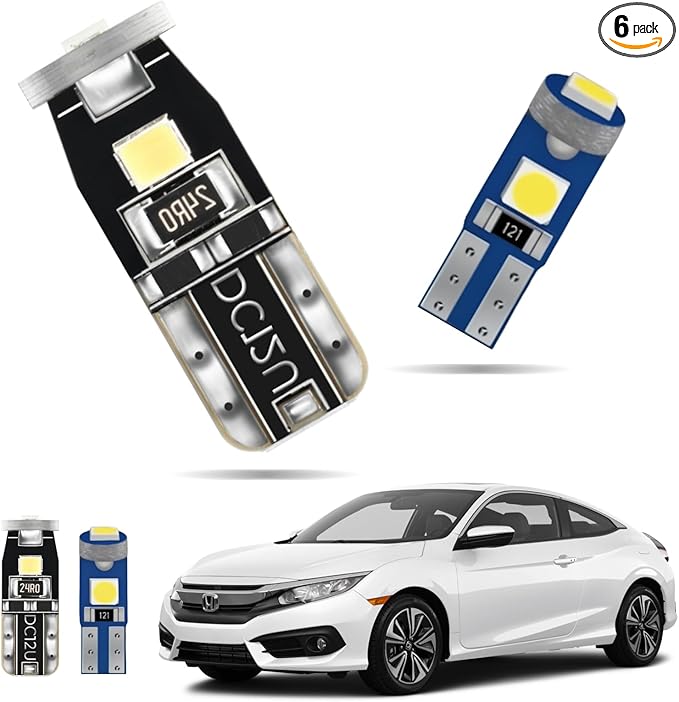 EASY EAGLE LED Interior Car Lights for Honda-Civic-2016-2021: 6 Piece Kit White LED Light Bulbs - Super Bright 6000K + Install Tool