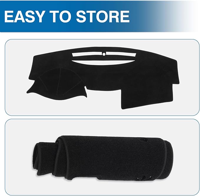 KUST Car Dash Cover Compatible with Toyota Camry 2007 2008 2009 2010 2011 Polyester Dashboard Cover Non-Slip Dash Protector Interior Accessories for Camry Custom Fit Dash Mat No Glare Black