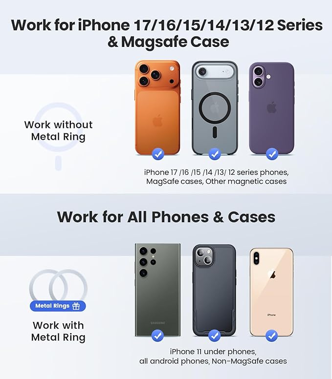 VICSEED Tesla Phone Mount【Strongest Magnet Power】 Foldable Hidden Tesla Phone Holder Fit for All Phones, Tesla Model 3/Y/Cybertruck Accessories, Tesla Model 3 Model Y for MagSafe Car Mount - Blue