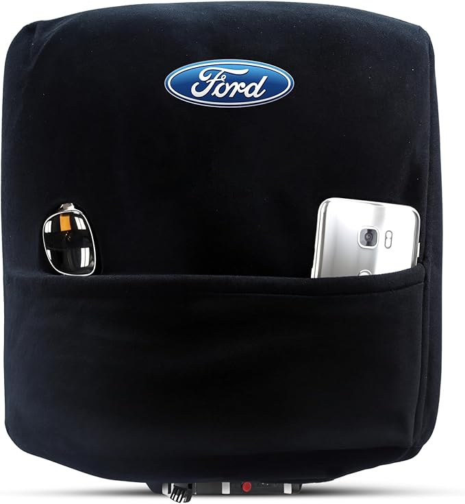 Premium Console Armrest Cover for Ford F-150 Bucket Seat 2015-2021 – Soft, Machine Washable Console Lid Protector – Easy to Install, Plush & Durable – Black