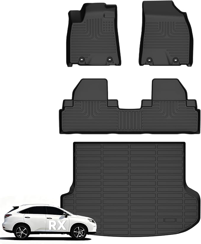 Wayhigh® Floor Mats & Cargo Liner for Lexus RX 2010-2015 RX350 / RX450h All Weather TPE Car Mats Waterproof Heavy Duty Rubber Floor Liners for Lexus RX Accessories