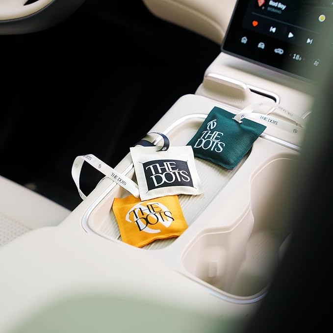 THEDOTS 3 Pack Car Air Fresheners Set, Dual Ribbons for Car Rearview Mirror, 3 Scents, Long-Lasting Fragrance, Sachet Gift