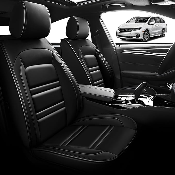 Seat Cover for Honda Odyssey 2005-2025 | Car Seat Covers Front Seats, Waterproof Seat Protectors, Automotive Front Seat Covers (Front Seat, Black)
