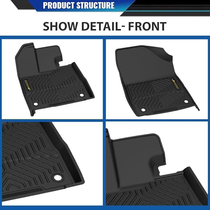 DOTCOM TPE Floor Mats Fit Toyota Sienna 2021-2025 (Only for 8 Seat),All Weather Custom Fit Full Cover Protection 1st & 2nd & 3rd Row Truck Mats Cargo Liner Accessories,alfombras para carro 3PCS