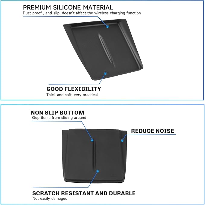SXCY for 2025 Tesla Model Y Accessories 2025 Model Y Wireless Charging Protective Mats 2025 Model Y Accessories Center Console Inserts Liner Anti-Slip Anti-Dust Waterproof Mats [Not for 21-24 Model Y]