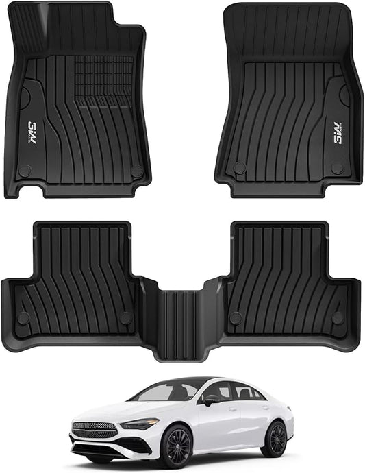 3W Floor Mats for Mercedes Benz CLA 250(2020-2026) / GLA 250(2021-2026), TPE All Weather Custom Fit Floor Liner for Benz CLA GLA, TPE All-Weather Custom Fit Car Liners