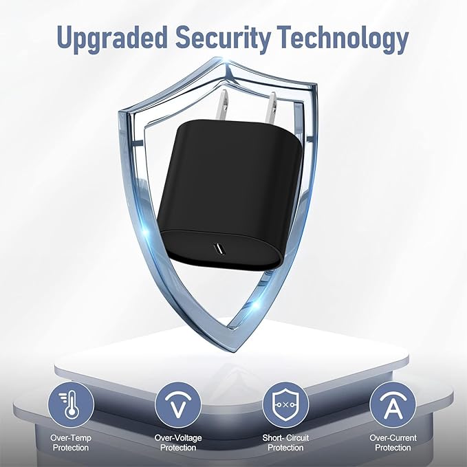 i Phone Charger Fast Charging 10 FT, 3-Pack 20W PD USB C Charger Block with i Phone 14 13 Charger Cable 10 Foot, Compatible with iPhone 14 Pro 13Pro Max 12 11Pro Mini - Black