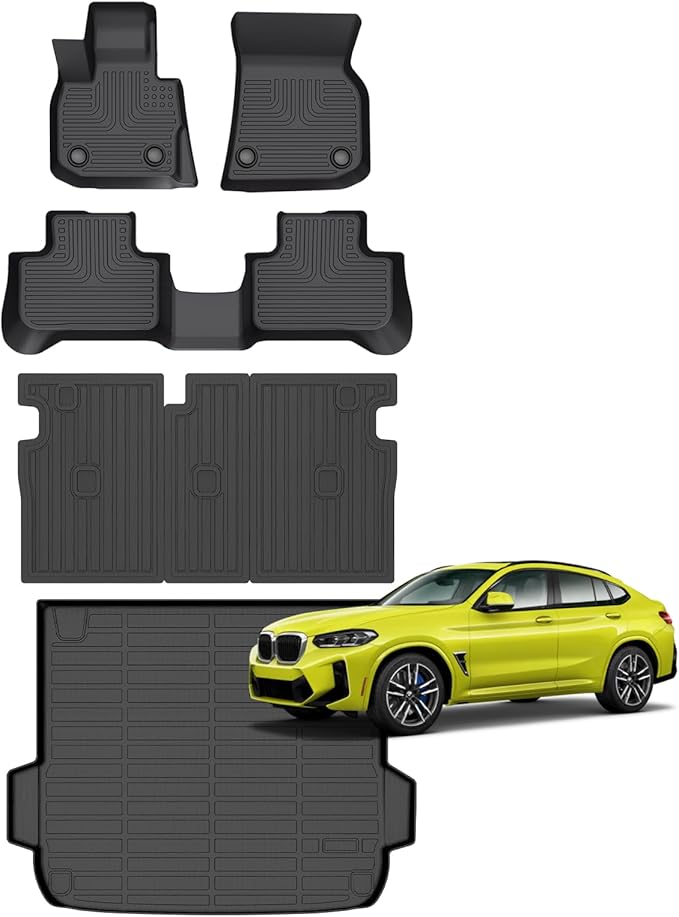 for BMW X4 Floor Mats 2025 2024 2023 2022 2021 2020 2019,Car Mats for BMW X4 All Weather Floor Mats Cargo Liner Accessories Backrest Cargo Mat 2025-2019