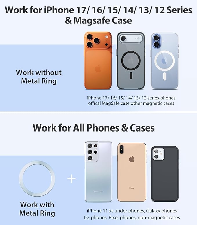 VICSEED for MagSafe Car Mount [Upgraded Strongest Magnet Power] Magnetic Phone Holder for Car Vent 360 Adjustable Magnetic Car Phone Holder Mount for iPhone 17 Air Pro Max 15 14 13 12 Plus Mini, Blue