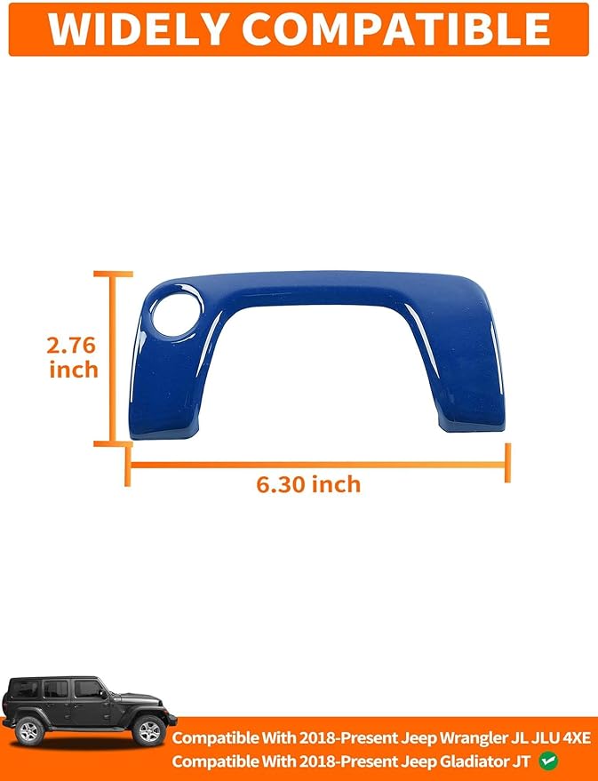 Savadicar Blue Interior Accessories - Armrest Switch Bezel Trim Cover for 2018-Present Jeep Wrangler JL JLU 4XE & Gladiator JT - Solid Color Interior Decor Upgrade Option, 1-Piece