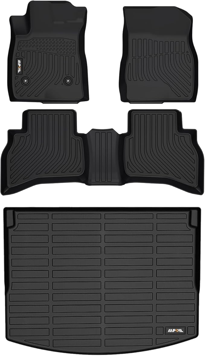 AIPOIL® Floor Mats & Cargo Liner Set for 2021-2025 2026 Chevy Chevrolet Trailblazer AWD (Only Fit Cargo in Upper Deck Position) All Weather TPE Car Full Set Custom Car Mats Accessories - Black