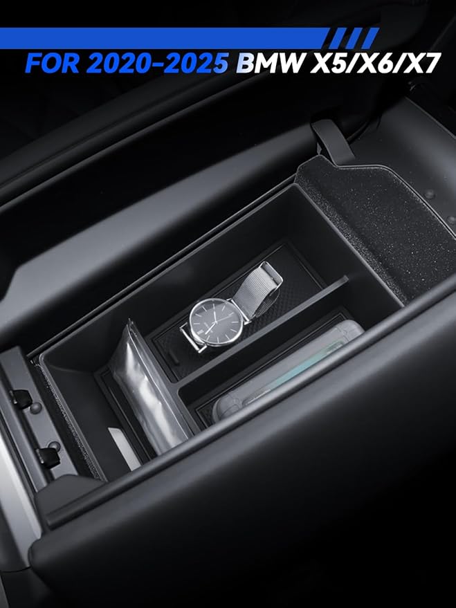 for BMW X5/X6/X7 Center Console Organizer BMW X5/X6/X7 2020 2021 2022 2023 2024 2025 Accessories Armrest Tray Middle Storage Box Insert Container Durable ABS Plastic