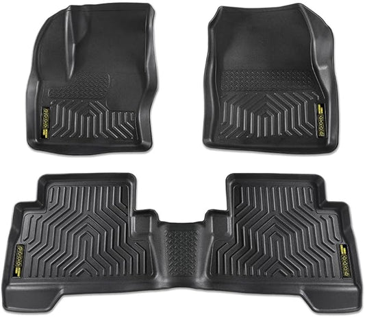 DOTCOM TPE Floor Mats Compatible with Ford Escape 2013-2019/Ford C-Max 2013-2018 Floor Liners, All Weather Protection 1st & 2nd Row Truck Mats Cargo Liner Accessories,alfombras para carro 3PCS