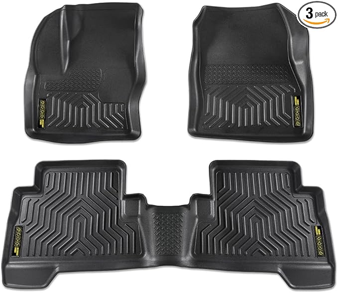 ANDPLAY TPE Floor Mats Liners Compatible with Ford Escape 2013-2019 Fit Ford C-Max 2013-2018 3-Piece Premium All Weather Protection Black Floor Liners alfombras para carro