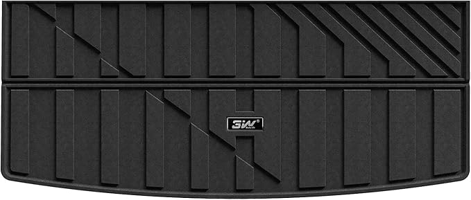 3W Cargo Liner Fit for 2021 2022 2023 2024 2025 2026 Chevy Tahoe/GMC Yukon/Cadillac Escalade 7 Seat, TPE All Weather Custom Fit Heavy Duty Car Accessories Trunk Mats 7 Passengers