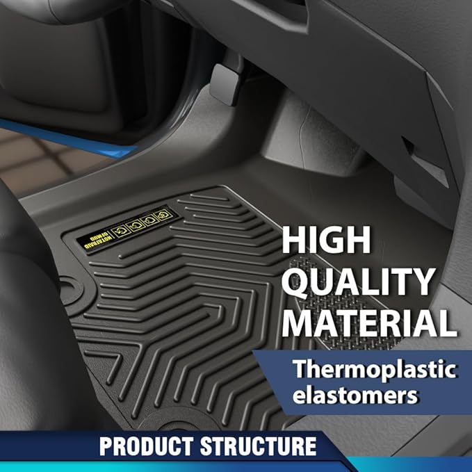 PIT66 Floor Mats Cargo Liners 9PCS Compatible with Tesla Model Y 2020-2024 5 SEAT (NOT for 7 SEAT) Premium All Weather Automotive TPE Liners Accessories