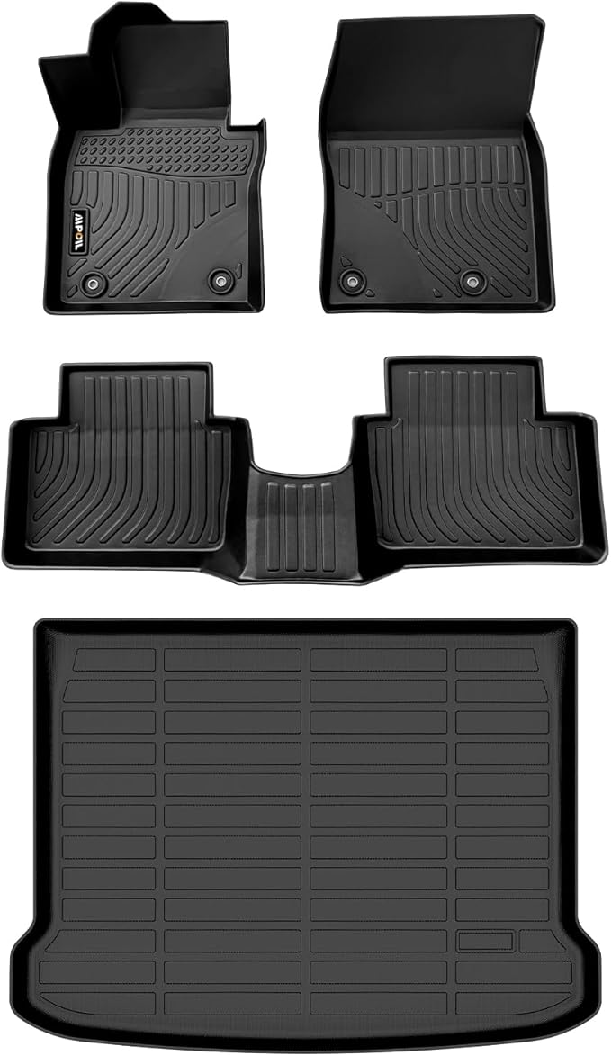 AIPOIL® Floor Mats & Cargo Liner Set for 2019-2025 Mazda 3 (Only Fits Hatchback Models) All Weather Protection TPE Anti-Slip Automotive Full Set Custom Car Mats Accessories - Black