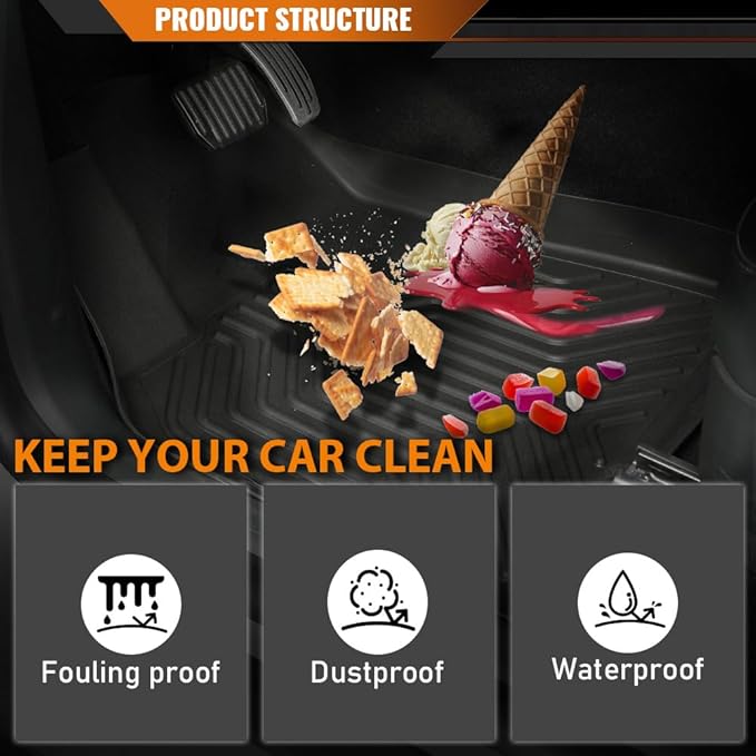 ANDPLAY TPE Floor Mats Liners Compatible with Honda Pilot 2023 2024 2025 All Weather Protection Black Floor Liners alfombras para carro