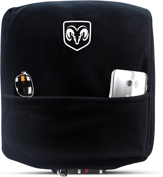 Premium Console Armrest Cover for Dodge Ram (2014-2020) - (Jump Seat Models) – Soft, Machine Washable Console Lid Protector – Easy to Install, Plush & Durable – Black