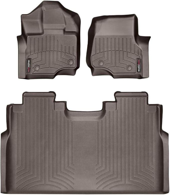 Weathertech Custom Fit FloorLiners for Ford F-150 Lightning, F-150 Raptor, F-150-1st & 2nd Row (47697-1-2), Cocoa