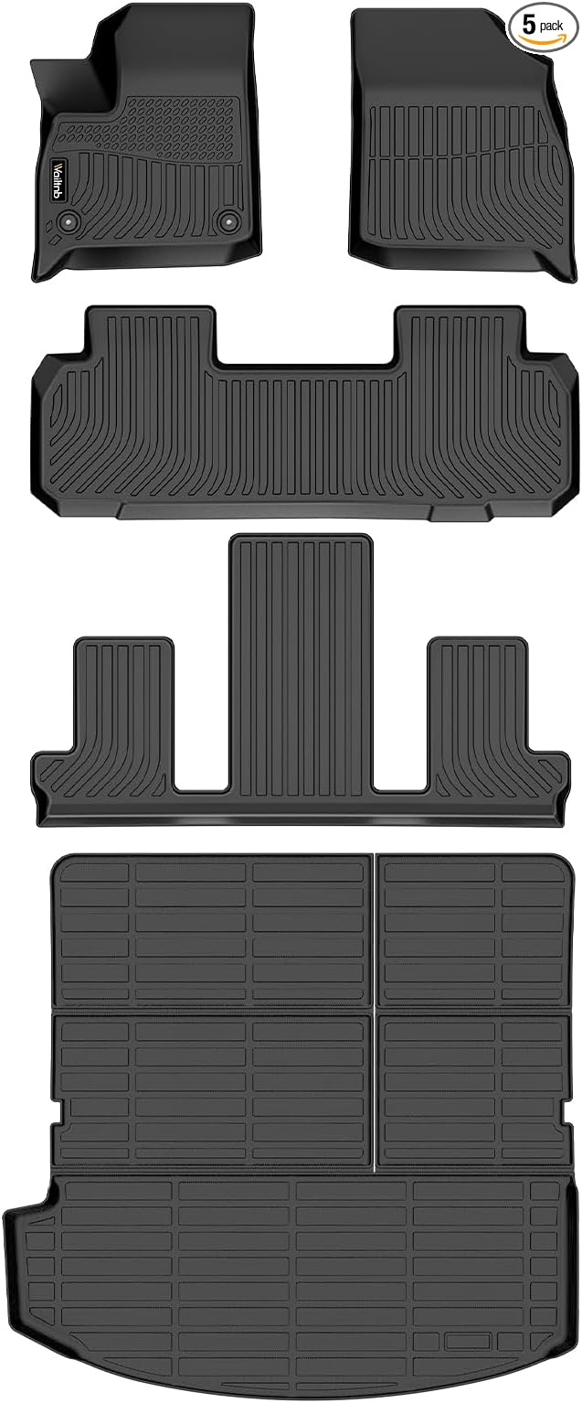 Wailtnb- for Buick Enclave 2018-2024 Floor Mat Cargo Mat All Weather Automotive Floor Liner Car Mat Custom Fit for Enclave Accessories Black