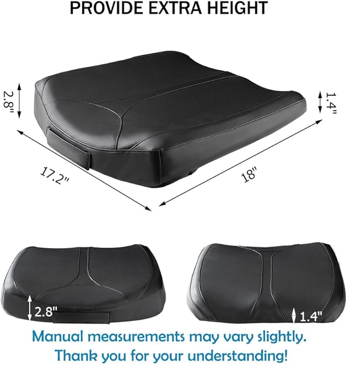 Leather Car Memory Foam Heightening Seat Cushion for Short People Driving, Hip(Coccyx/Tailbone) and Lower Back Pain Relief Butt Pillows, Adult Booster Seat for Car,Truck,SUV, Office Chair.