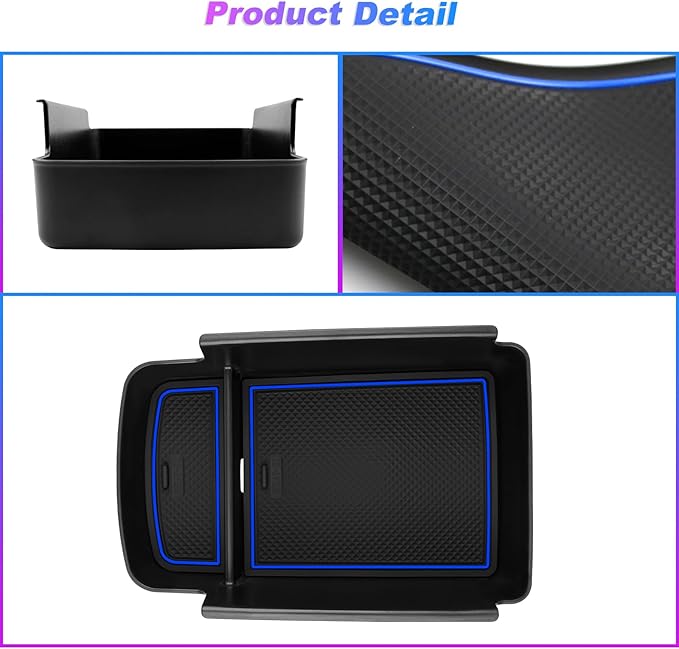 SXCY Fit for 2024 2025 Chevy Trax Center Console Organizer Tray 2024 2025 Chevy Trax Accessories(LS LT 1RS 2RS ACTIV) Armrest Storage Box Console Tray for 2024 2025 Trax Console Organizer Blue Mats