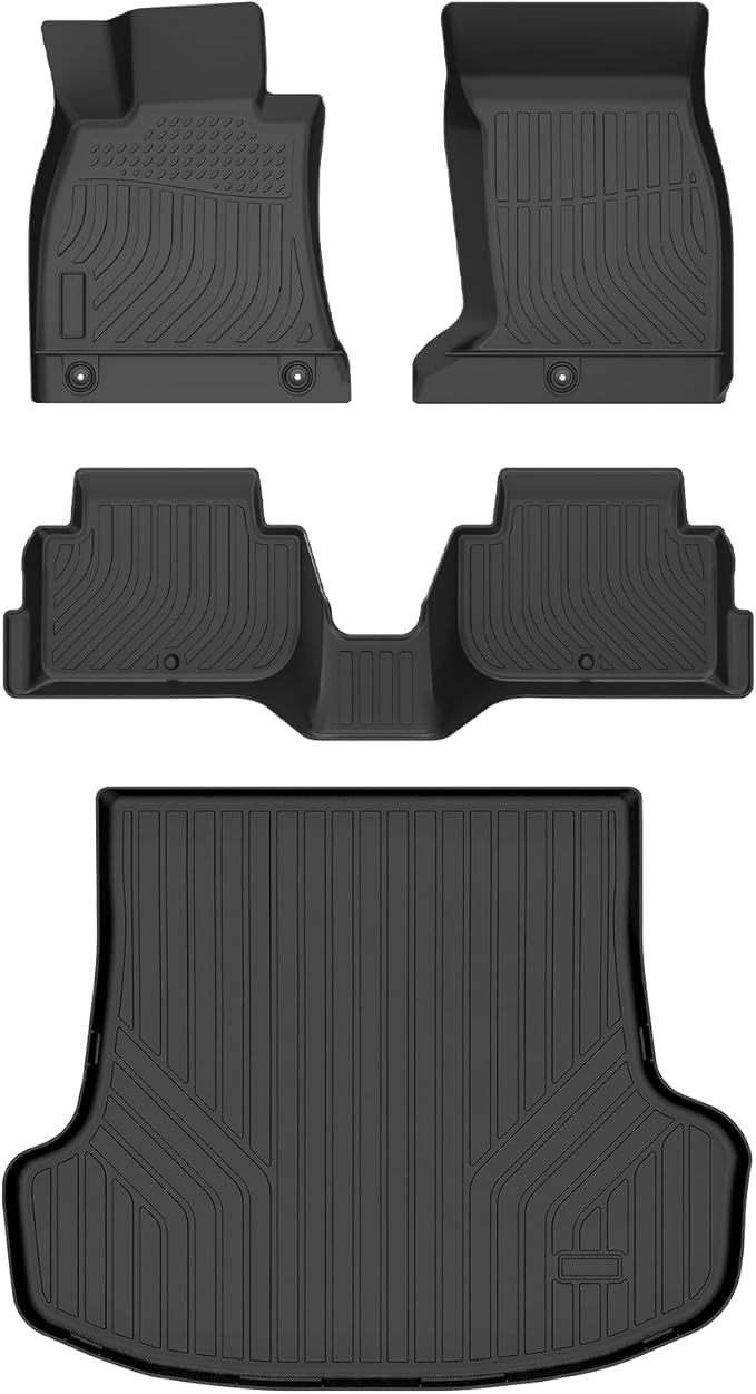 Floor Mats & Cargo Liner for Kia Stinger AWD 2018-2024, All Weather Automotive TPE Floor Liners Set Waterproof Accessories Black